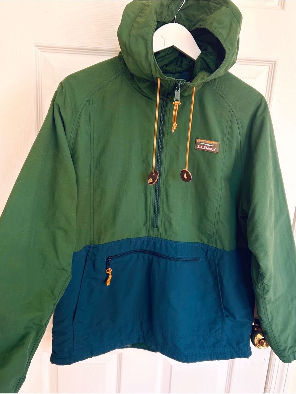 L.L. Bean Wmn’s sz M Green Petrol Hooded Windbreaker Puffer Jacket